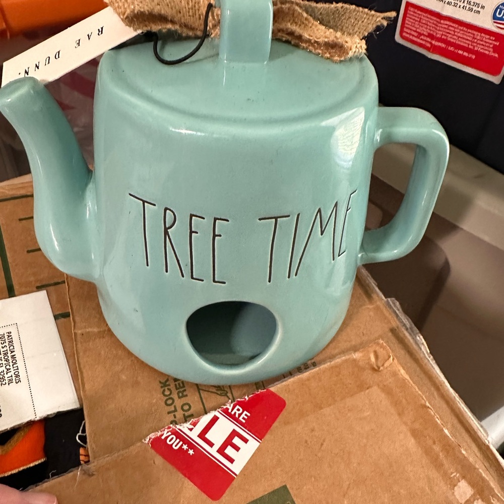 Rae Dunn Aqua Teapot - Tree Time